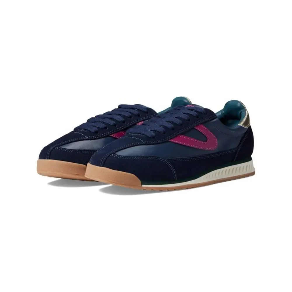 TRETORN Womens Navy Antimicrobial Rawlins Wedge Leather Athletic Sneakers 9.5